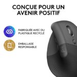 Souris sans fil ergonomique Logitech Lift – Graphite (910-006473) – Image 10