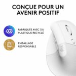 Souris sans fil ergonomique Logitech Lift – Blanc (910-006475) – Image 3