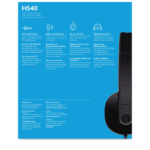 Casque Logitech H540 avec microphone anti-parasite – USB (981-000480) – Image 12