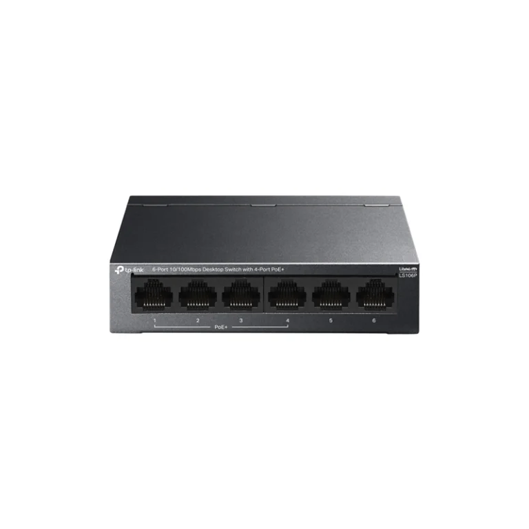 LS106P – Switch PoE+ 6 Ports 10/100 Mbps – 65W – 250m