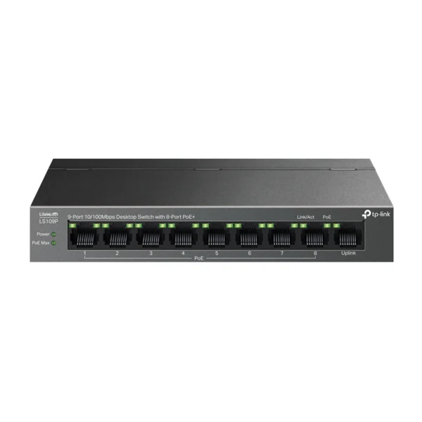 LS109P – Switch PoE+ 9 Ports 10/100 Mbps – 63W – 250m