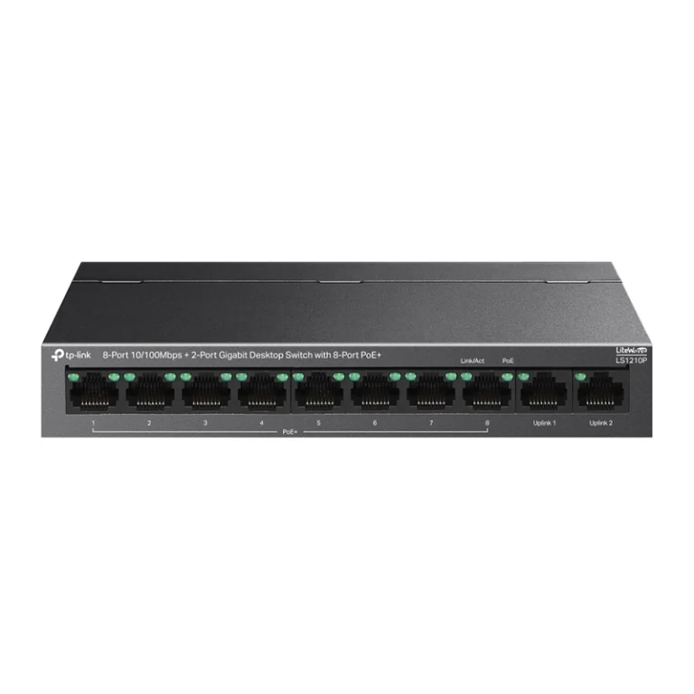 LS1210P – Switch PoE+ 8 Ports + 2 Gigabit – 96W – 250m