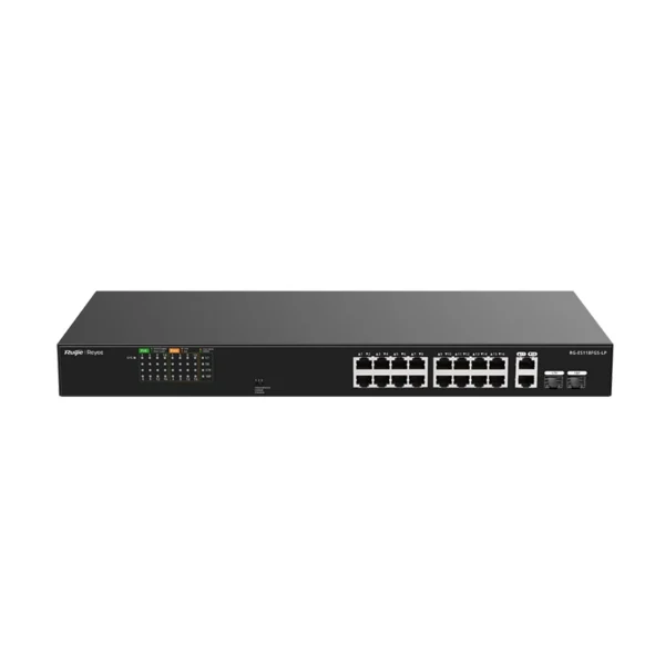 RG-ES118FGS-LP – Switch PoE non géré 16×FE + 2 SFP – 7.2 Gbps – Ruijie