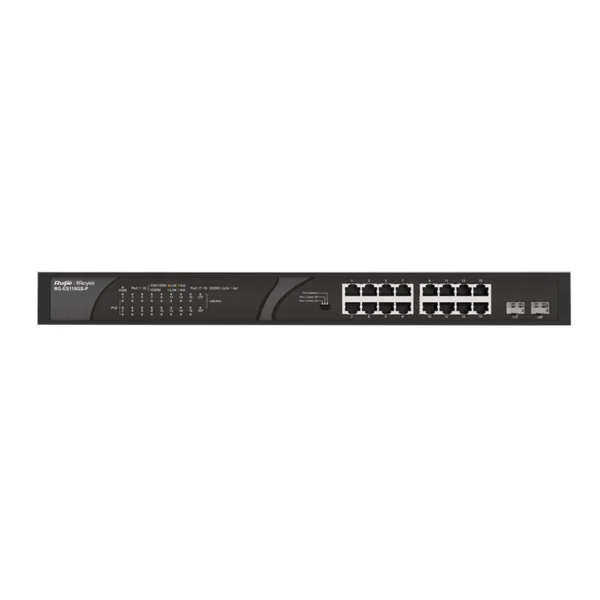 RG-ES118GS-P – Switch PoE non géré 16×GE + 2 SFP – 36 Gbps – Ruijie