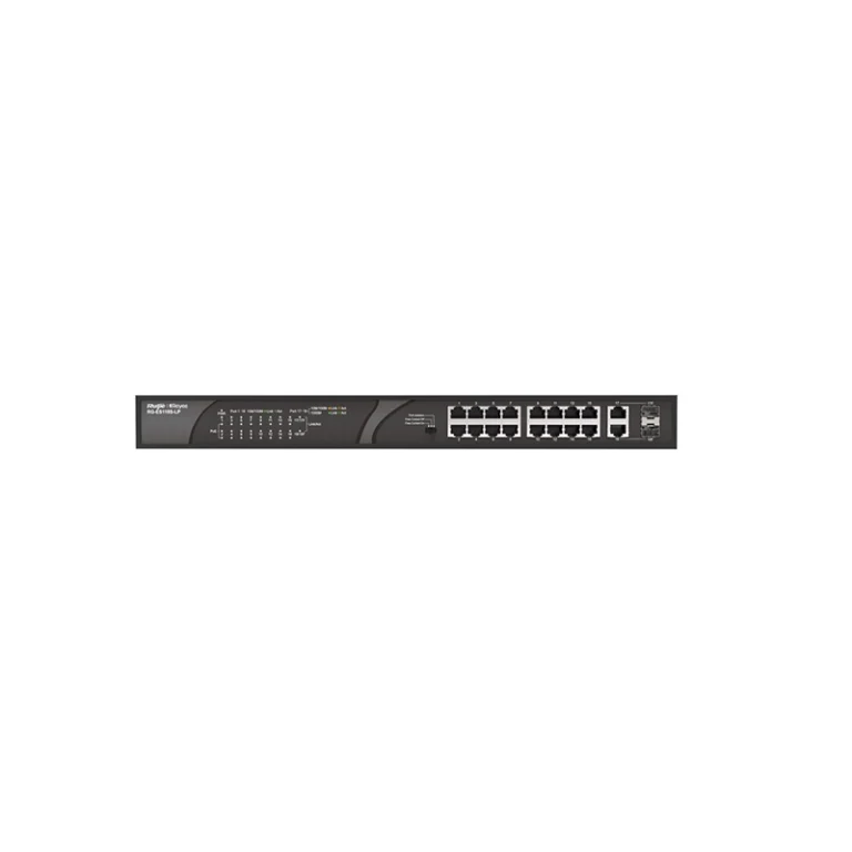 RG-ES118S-LP – Switch PoE non géré 16×FE + 2 SFP – 7.2 Gbps – Ruijie
