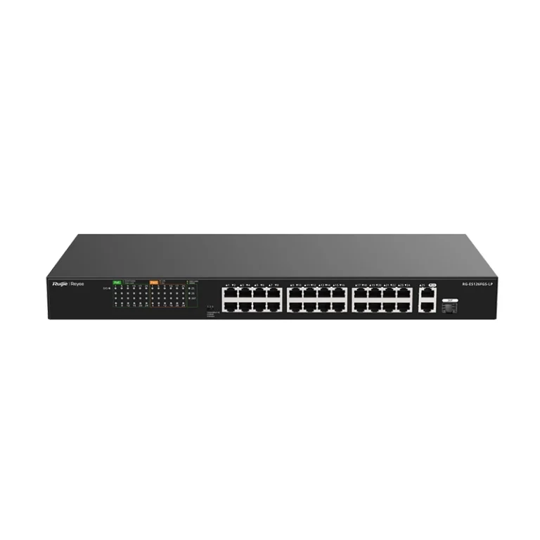RG-ES126FGS-LP – Switch PoE 24×FE + 2 uplink SFP 8.8 Gbps – Ruijie