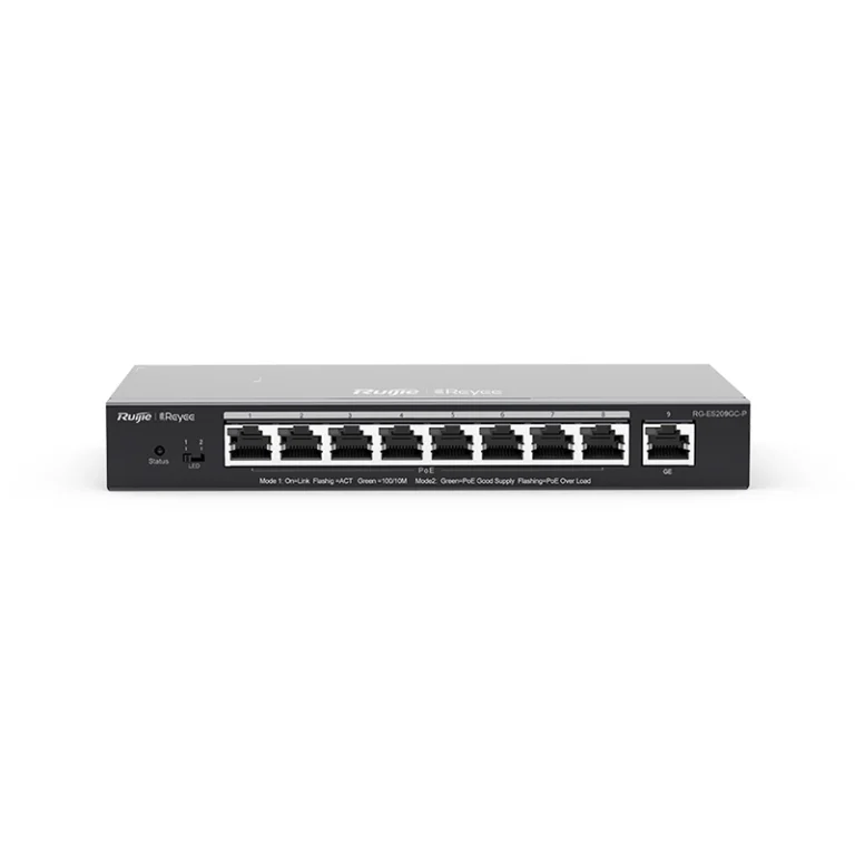 RG-ES209GC-P – Switch PoE 9 ports Gigabit – 20 Gbps – Ruijie