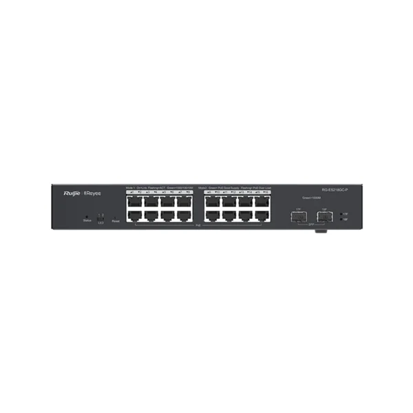 RG-ES218GC-P – Switch PoE cloud 16×PoE+ + 2 uplink – 36 Gbps – Ruijie