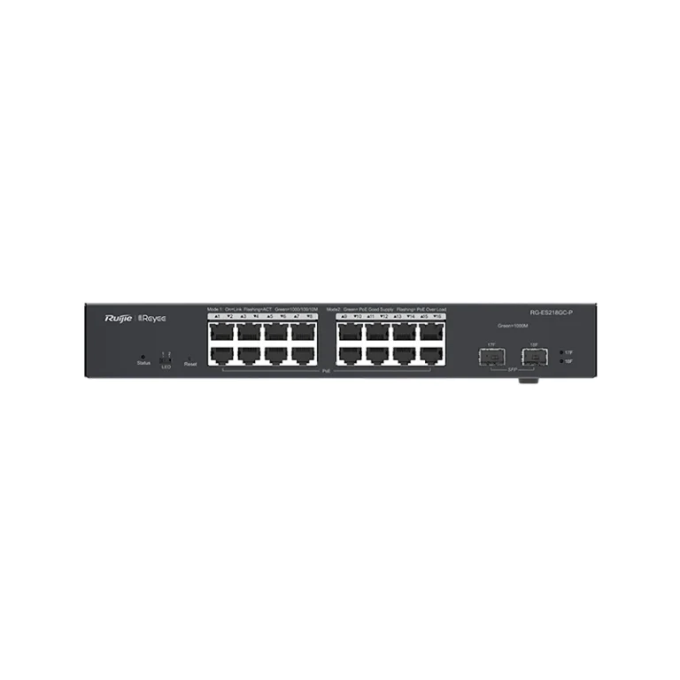 RG-ES218GC-P – Switch PoE cloud 16×PoE+ + 2 uplink – 36 Gbps – Ruijie