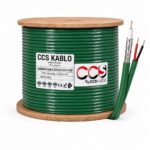 KX6 + Alimentation – Câble Coaxial CCTV CCS KABLO 500m Blanc