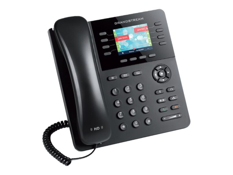 GRANDSTREAM - High-End IP Phone, 4 SIP accounts, 8 lines, 2x GbE PoE, 320x240 (2.8) color LCD, 32 virtual BLF keys, 12V/0.5A PSU