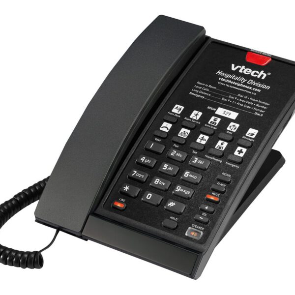 ALCATEL LUCENT ENTERPRISE - Vtech Téléphone filaire SIP contemporain noir mat S2210 (Bed/DeskPhone) - 1 ligne 10 touches de numérotation abrégée – Alcatel-Lucent Enterprise
