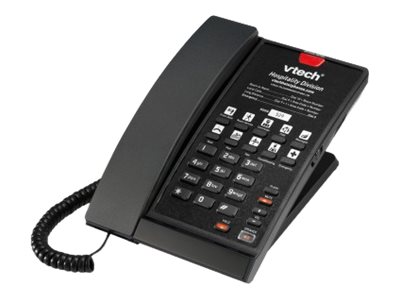 ALCATEL LUCENT ENTERPRISE - Vtech Téléphone filaire analogique contemporain noir mat A2210 (Bed/DeskPhone)- 1 ligne 5 touches de numérotation abrégée – Alcatel-Lucent Enterprise