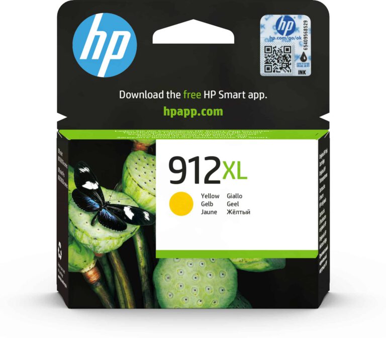 HP 912XL Jaune – Cartouche d’encre grande capacité HP d’origine (3YL83AE)