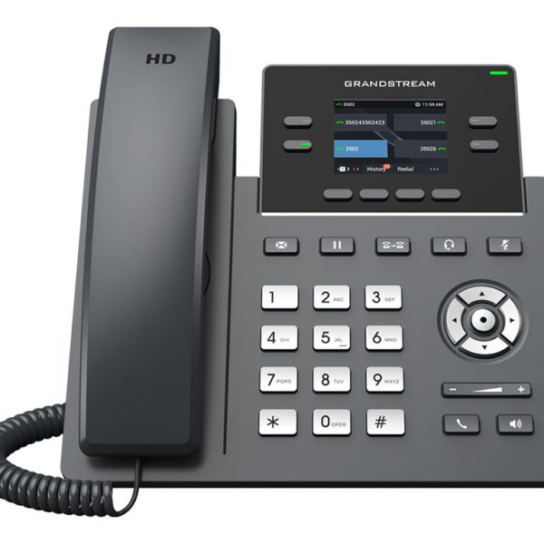 GRANDSTREAM - Professional P Phone, 4 SIP accounts, 4 lines, 2x GbE PoE, 320x240 (2.4) color LCD, 5V/0.6A PSU