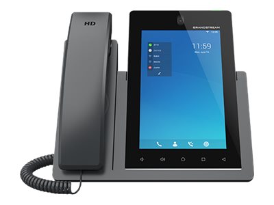 GRANDSTREAM - IP Video Phone, 16 SIP accounts, 16 lines, 2x GbE PoE, Wi-Fi, 1280x800 (7.0) touch screen color LCD, 2 MP camera, Android 11, 12V/1.5A PSU