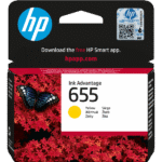 HP 655 Jaune – Cartouche d’encre HP d’origine (CZ112AE)