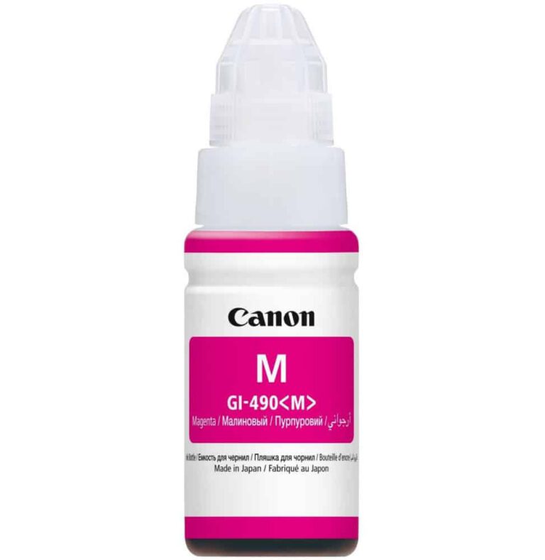Canon GI-490 M Magenta – Bouteille d’encre Canon d’origine (0665C001AA) (0665C001AB)
