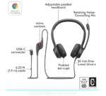 Micro-casque filaire Logitech H390 – USB type-C (981-001576) – Image 3