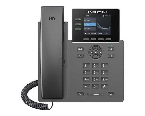 GRANDSTREAM - Professional P Phone, 3 SIP accounts, 3 lines, 2x GbE PoE, 320x240 (2.8) color LCD, 12 virtual BLF keys, 5V/0.6A PSU