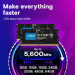 Mémoire RAM Crucial 16 Go DDR5 5600 MHz SO-DIMM (CT16G56C46S5) – Image 6