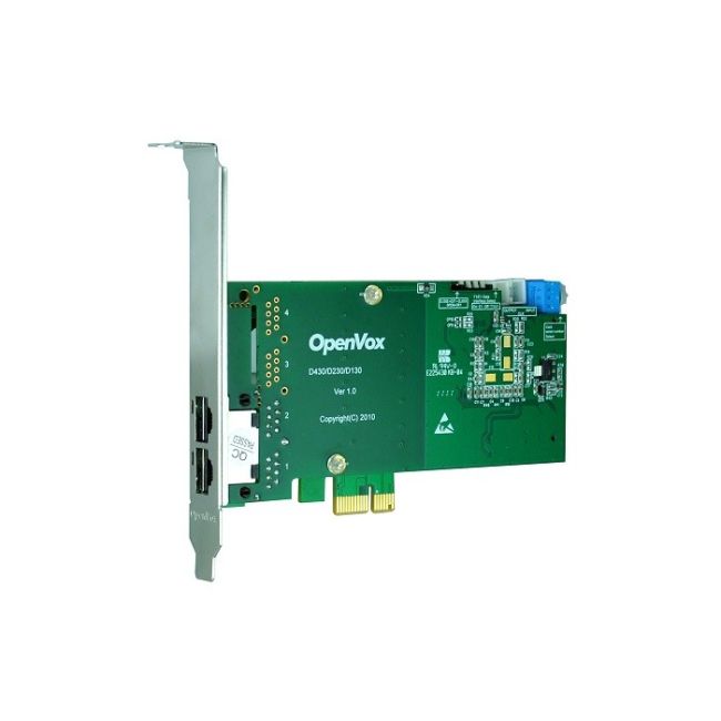 OpenVox DE230E Carte PCI-E 2 Ports T1/E1/J1 avec Echo Cancellation