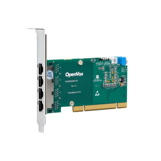 OpenVox DE430P Carte PCI 4 ports T1/E1/J1 avec Echo Cancellation