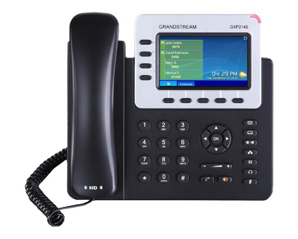 GRANDSTREAM - High-End IP Phone, 4 SIP accounts, 4 lines, 2x GbE PoE, 480x272 (4.3'') color LCD, GXP2200EXT support, 12V/1A PSU