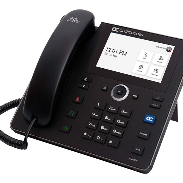 AUDIOCODES - Teams C455HD IP-Phone PoE GbE black with integrated BT and Dual Band Wi-Fi
