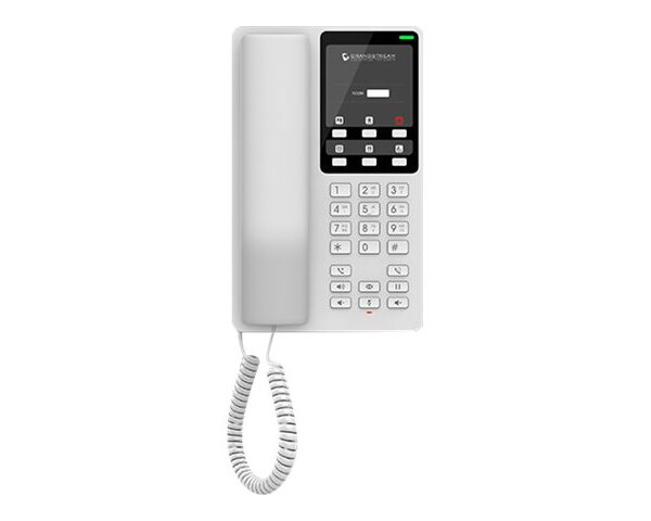 GRANDSTREAM - Hotel Table IP Phone, 2 SIP accounts, 2 lines, 1x Ethernet 10/100 no PoE, Wi-Fi, no LCD, 12V/0.5A PSU, White