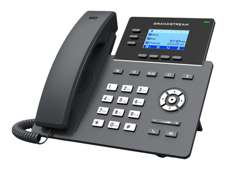 GRANDSTREAM - Essential P Phone, 6 SIP accounts, 3 lines, 2x GbE PoE, 132x64 (2.7) backlit LCD, no PSU