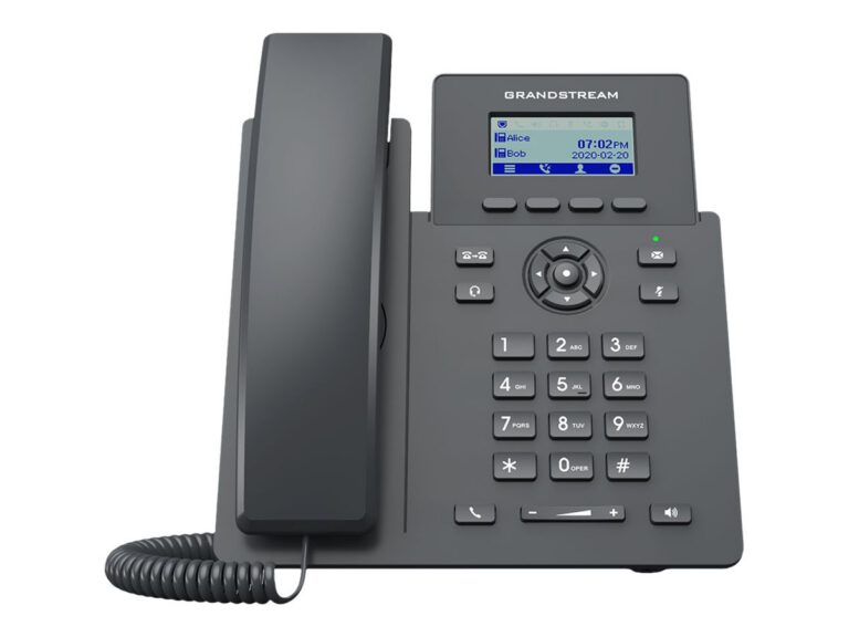 GRANDSTREAM - Essential P Phone, 2 SIP accounts, 2 lines, 2x Ethernet 10/100 PoE, 132x48 (2.41) LCD, no PSU