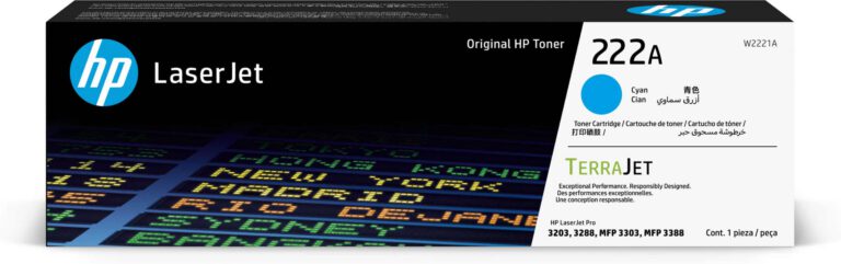 HP 222A Cyan – Toner HP LaserJet d’origine (W2221A)