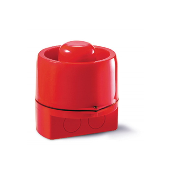 Avertisseur sonore et lumineux incendie conventionnel combiné 24V rouge étanche IP65 – 4 tons – 103 dB(A)