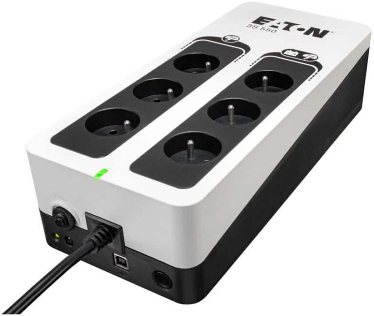 Onduleur Off-Line UPS Eaton 3S gén2 – 330 W / 550 VA – 6 prises FR + USB (3S550F)
