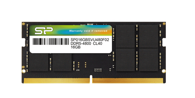 Barette mèmoire Silicon Power 16 GB – DDR5-4800 CL40 SODIM (SP016GBSVU480F02)